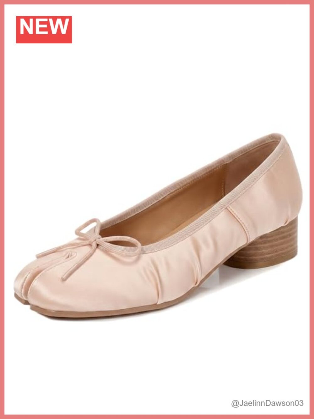 Tabi Ballet Low Heels Split-Toe Block Pumps 1.2 Inch Faux Leather Office Wedding